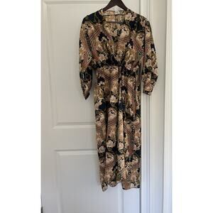 Panache women’s maxi wrap dress size S viscose made in India NWOT